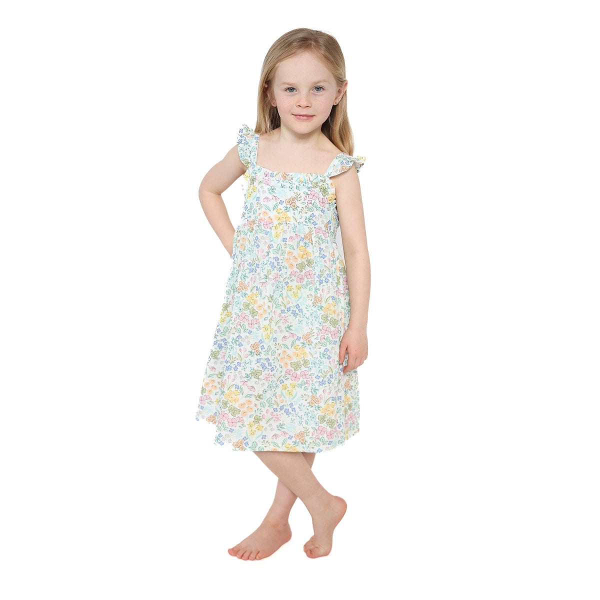 Angel Dear Angel Dear Samantha Floral Paperbag Ruffle Dress - Little Miss Muffin Children & Home