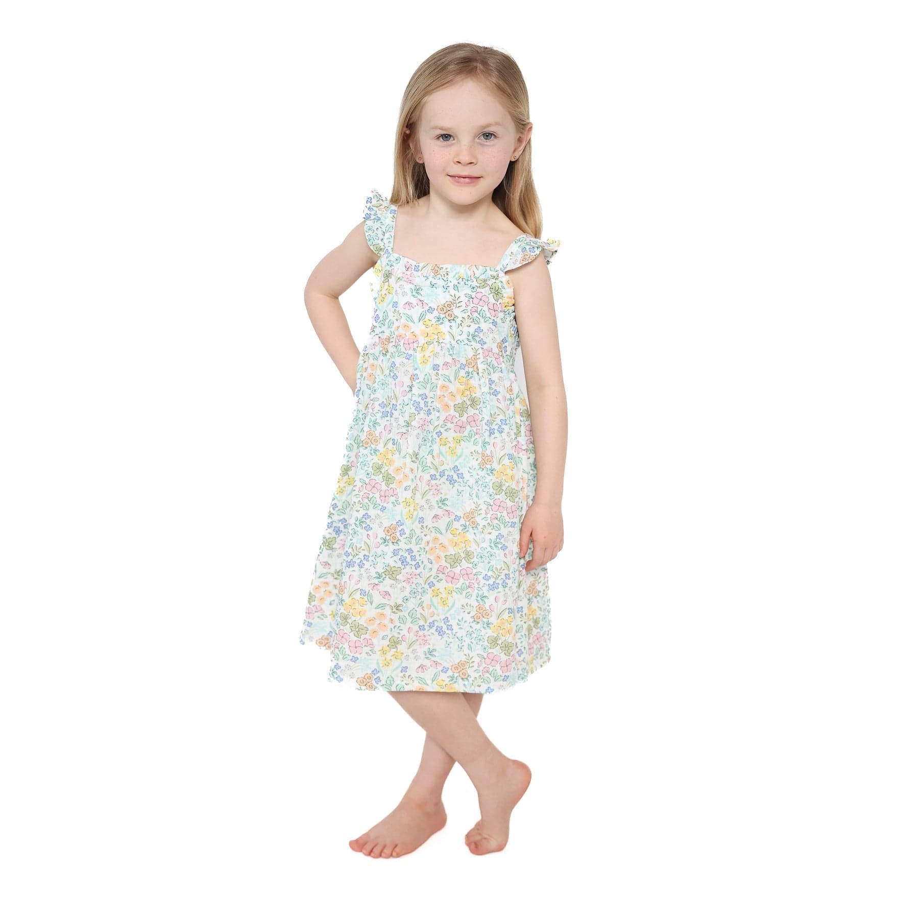 Angel Dear Angel Dear Samantha Floral Paperbag Ruffle Dress - Little Miss Muffin Children & Home