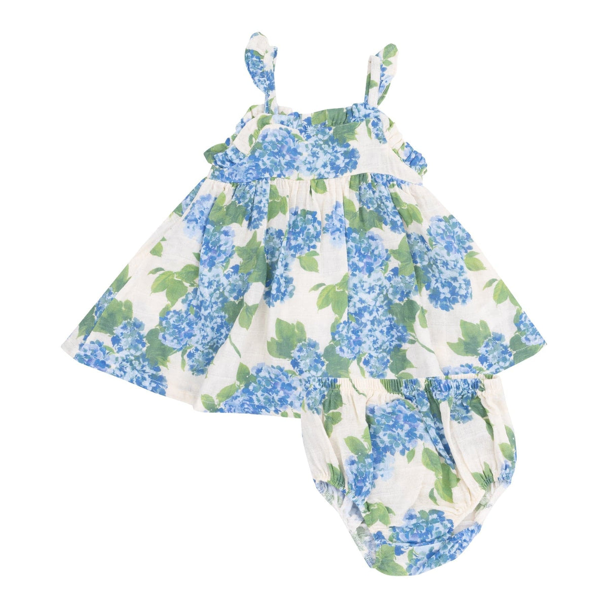 Angel Dear Angel Dear Watercolor Hydrangeas Paperbag Ruffle Sundress - Little Miss Muffin Children & Home