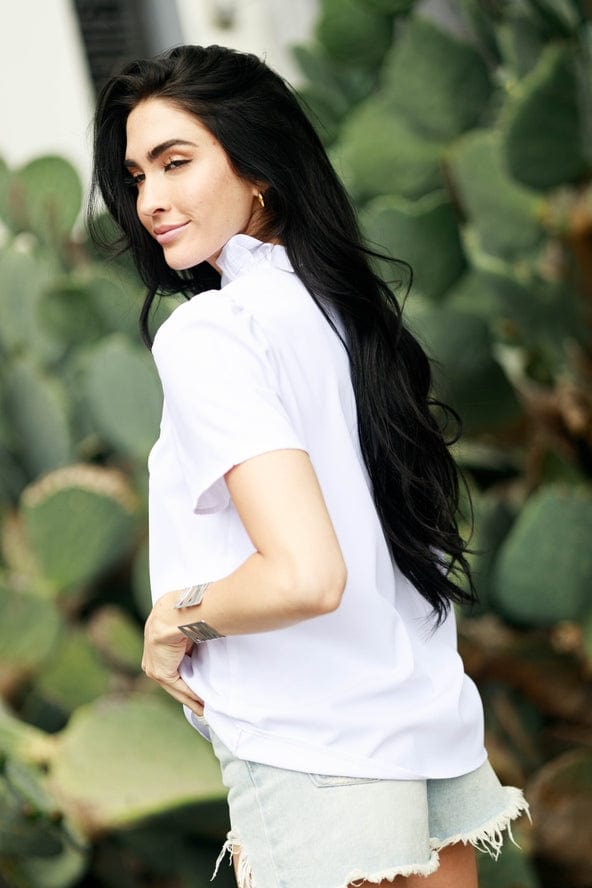 Cezele Cezele Short Sleeve Ruffle Blouse - Little Miss Muffin Children & Home