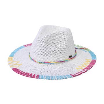 Fashion City Fashion Week Panama Hat with Multi-Colored Stitching - Little Miss Muffin Children & Home