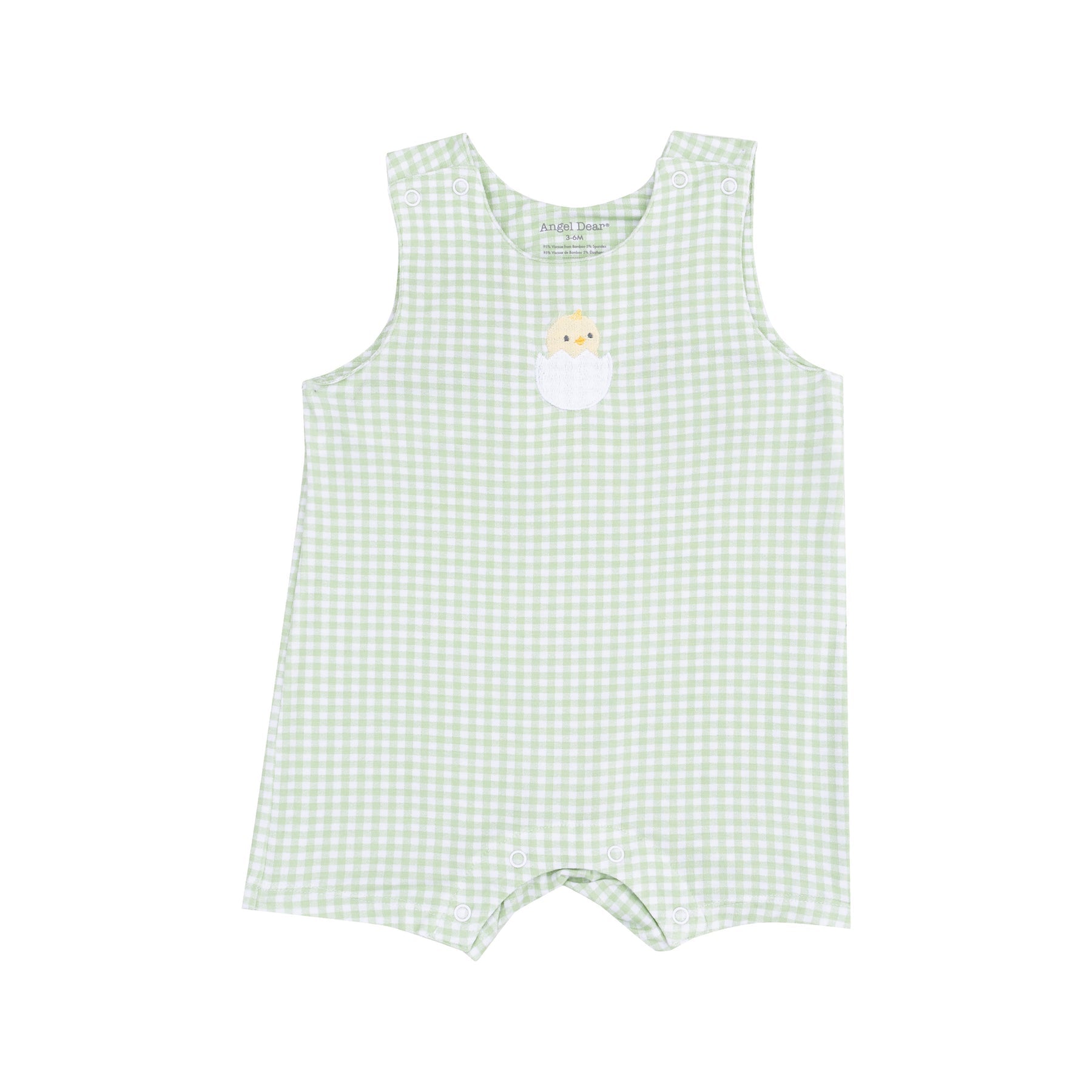 Angel Dear Angel Dear Mini Gingham Green Easter Sleeveless Shortie Romper with Applique - Little Miss Muffin Children & Home
