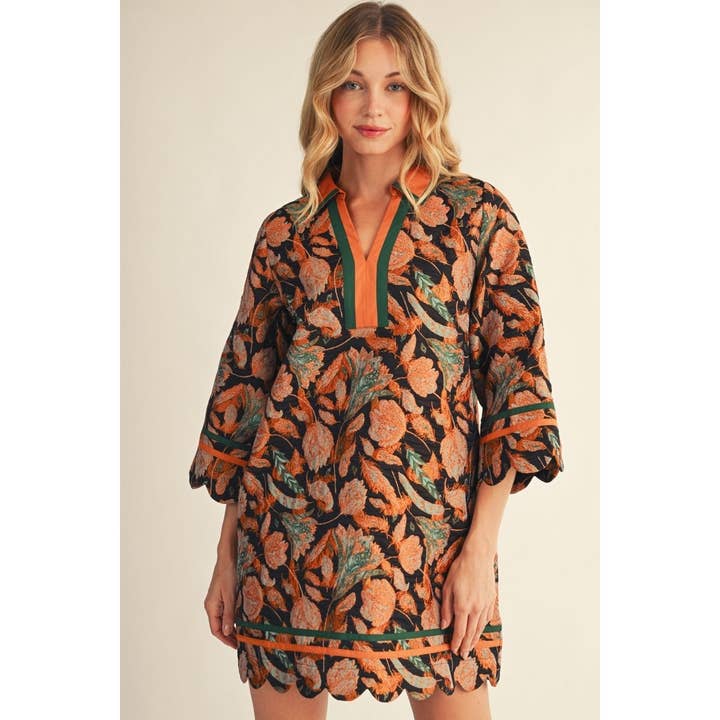 Floral Jacquard Dress