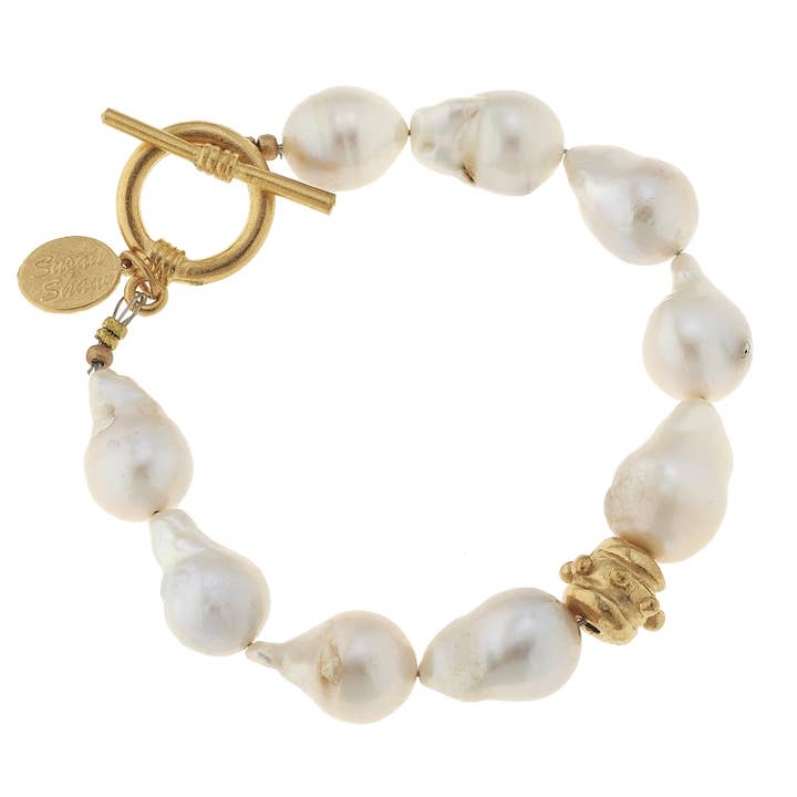 Susan Shaw Large Baroque Genuine Freshwater Pearl Toggle Bracelet - Little Miss Muffin Children & Home