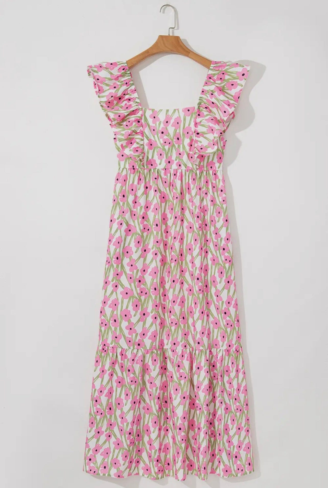 Aapparella Aapparella Sassy Floral Ruffled Strap Summer Maxi Dress - Little Miss Muffin Children & Home