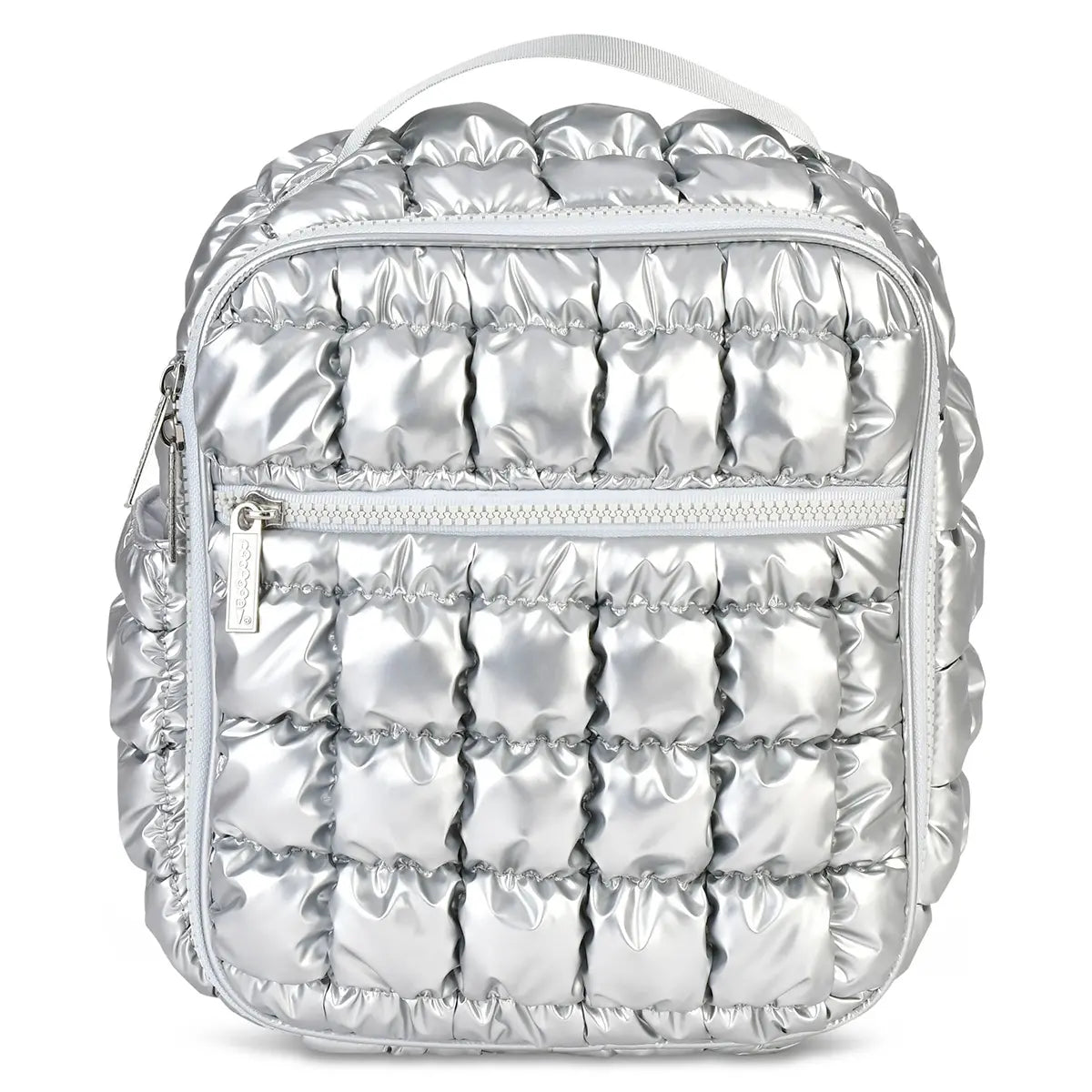 Icy Silver Puffer Lunch Tote