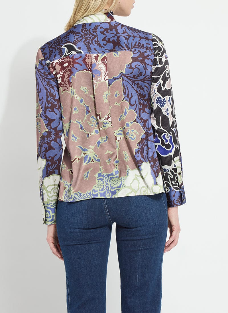 Seraphina Mock Neck Blouse in Antique Garden