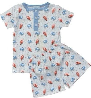 Lulu Bebe Lulu Bebe Crab Short Sleeve Pima PJ Set for Boy - Little Miss Muffin Children & Home