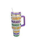 Mardi Gras Creations Rhinestone Tumbler