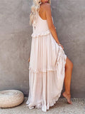 Rosa Clothing Rosa Clothing Resort-Style Ruffles Swing Floaty Beach Dress in Apricot - Little Miss Muffin Children & Home