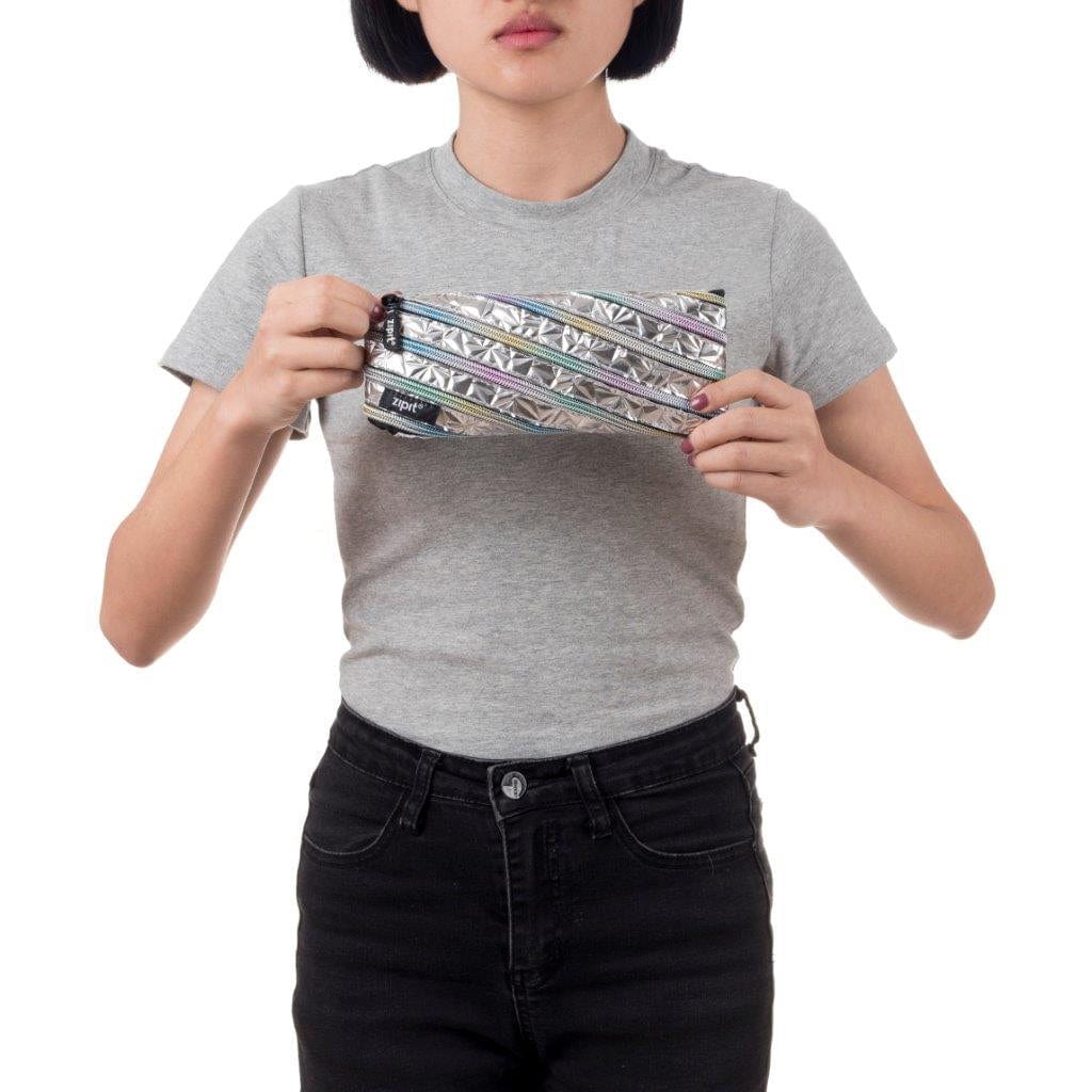 Zipit Usa Metallic Pencil Case in Silver - Little Miss Muffin Children & Home