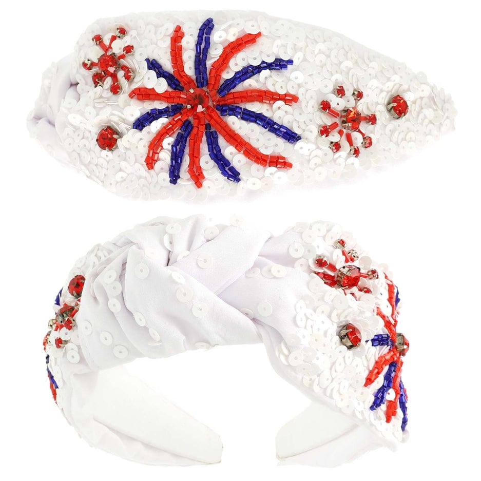 Sophia Collection Sophia Collection Patriotic Fireworks Sequin Top Knotted Headband - Little Miss Muffin Children & Home