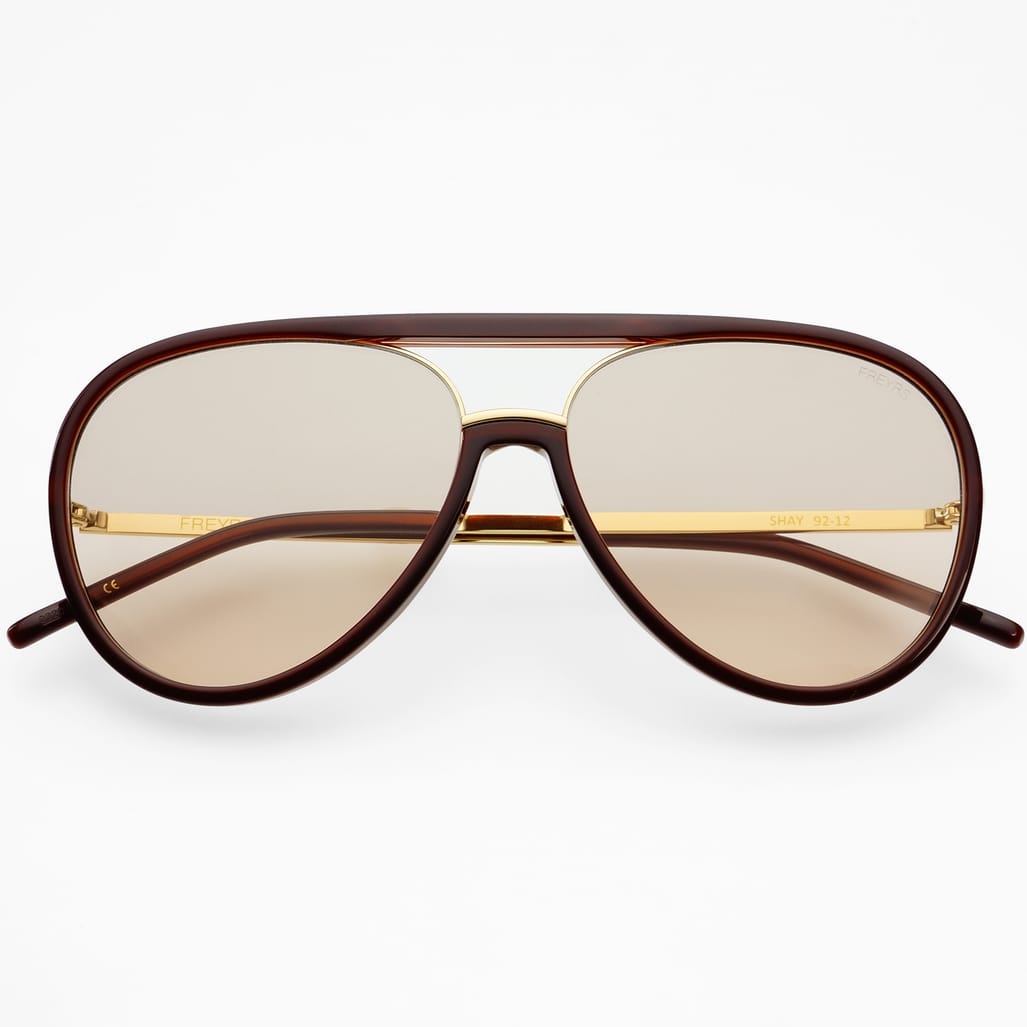 Shay Unisex Aviator Sunglasses Chocolate
