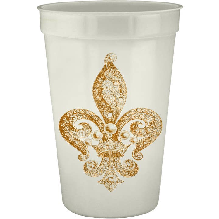 Jewel Fleur De Lys 16oz Pearlized Cup, 12 Per Sleeve