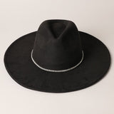 Suede Fedora Hat in Black