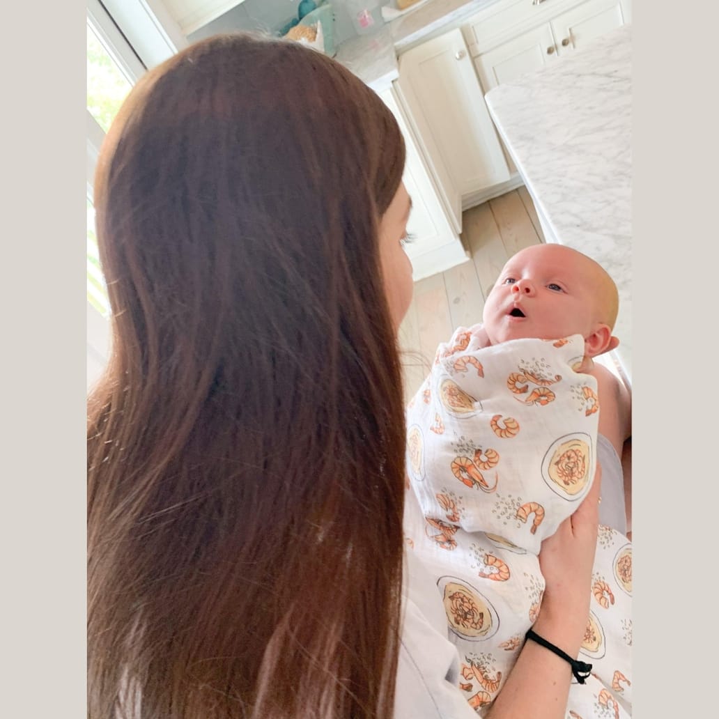 Shrimp 'N' Grits Swaddle Blanket