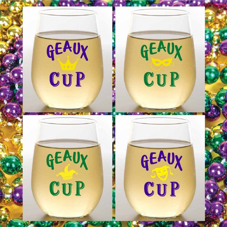 Wine-Oh Wine-Oh Mardi Gras Geaux Cup Shatterproof Wine Glasses - Little Miss Muffin Children & Home