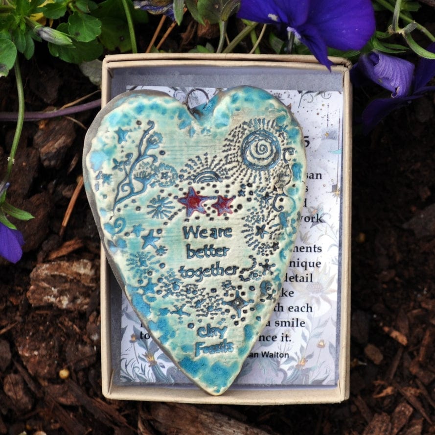 Clay Fossils Clay Fossils Better Together Handmade Pottery Heart Memento - Little Miss Muffin Children & Home