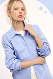 La Miel Button Down Poplin Shirt in Denim