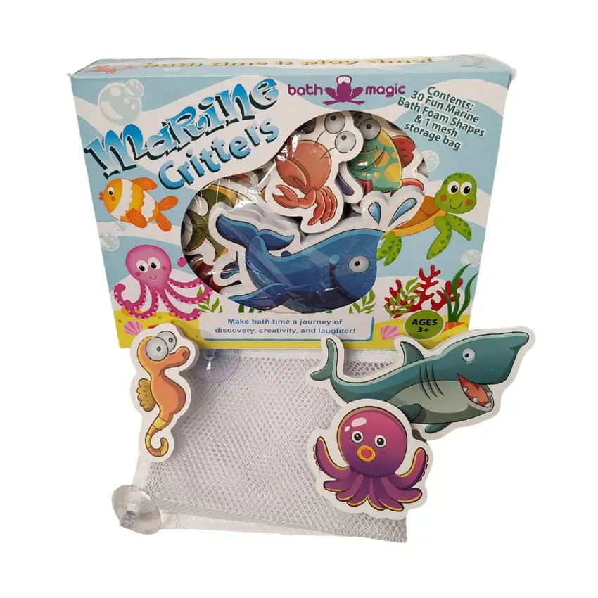 Fizzles Marine Animal Sticky Bath Critters, 30 Piece Set