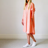 Who's Charlie Who's Charlie Murphy 100% Linen A Line Shirt Dress Tangerine - Little Miss Muffin Children & Home