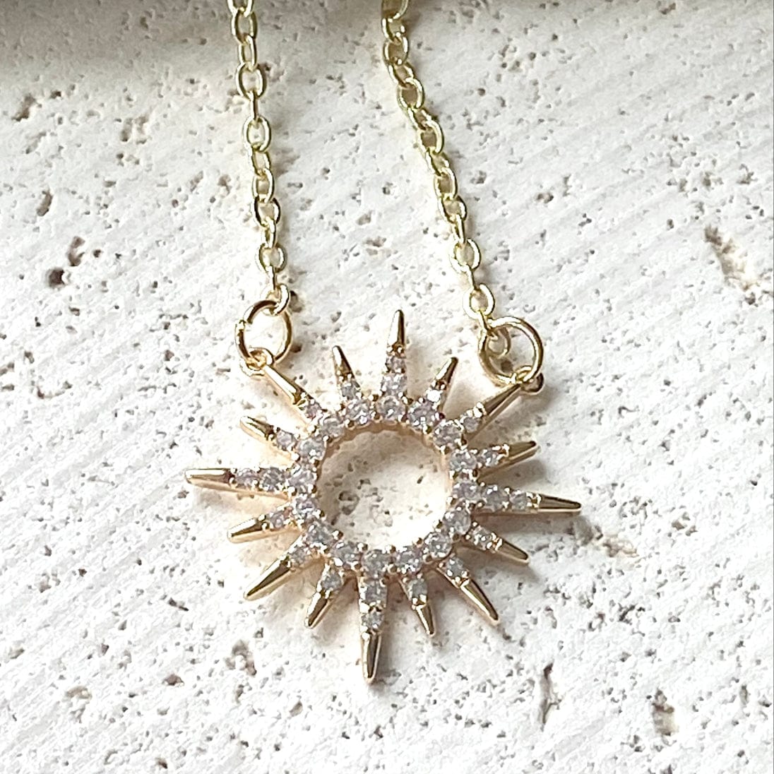 VB&CO Designs Handmade Jewelry Sun Celestial Necklace Minimalist Boutique Salon Jewelry  Gold, 18” - Little Miss Muffin Children & Home