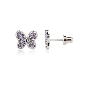 Cherished Moments Sterling Silver Girls Butterfly Screw Back Earrings