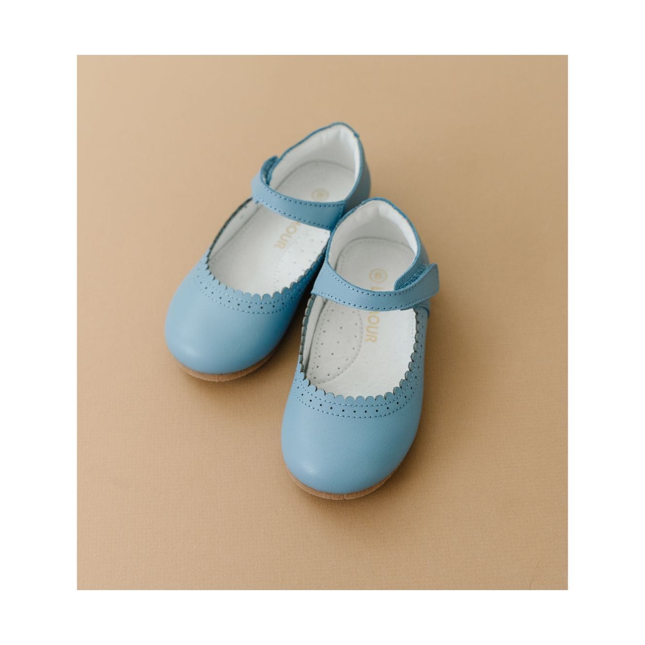 L'Amour Shoes L'Amour Lucille Scalloped Flat in French Blue - Little Miss Muffin Children & Home