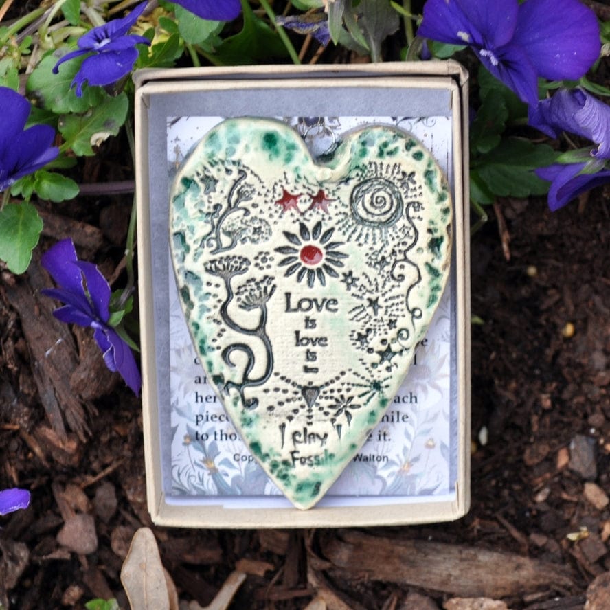 Clay Fossils Clay Fossils Love is Love is... Handmade Pottery Heart Memento - Little Miss Muffin Children & Home