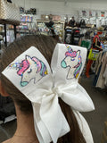 Heidi Davis Heidi Davis Unicorn Hand Painted Bow Double Glitter - Little Miss Muffin Children & Home