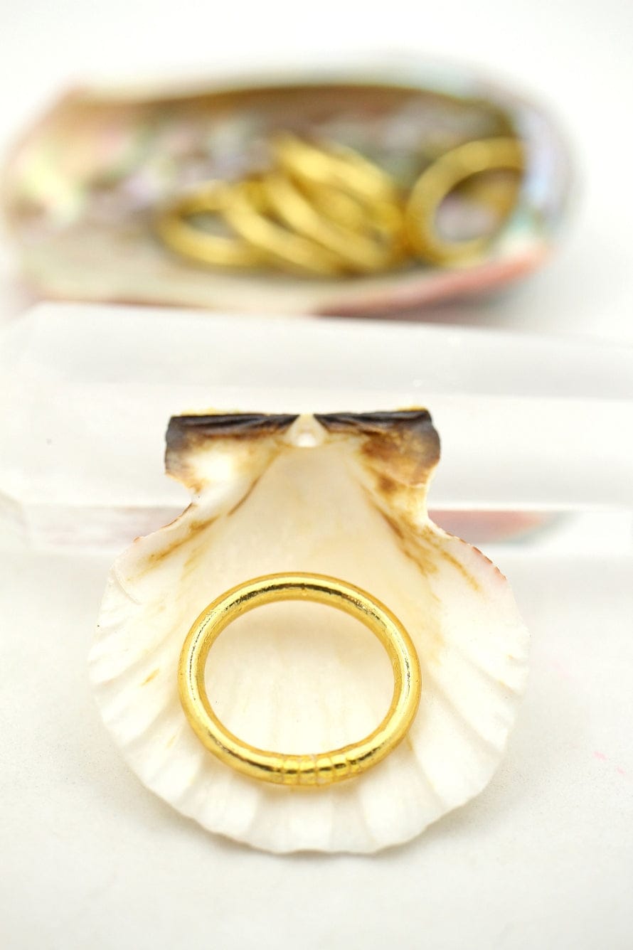 Thai Buddhist Temple Ring, Light Gold