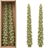 Creative Co-op Creative Co-Op Unscented 10" Tree Shaped Taper Candles, Cedar Green, Boxed Set of 2 - Little Miss Muffin Children & Home