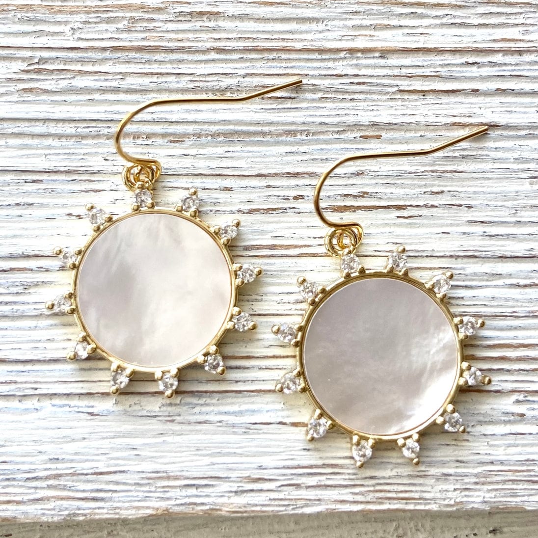 VB&CO Designs Handmade Jewelry Sunburst Earrings Mother of Pearl Jewelry Ocean Boutique - Little Miss Muffin Children & Home