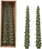 Creative Co-op Creative Co-Op Unscented 10" Tree Shaped Taper Candles, Evergreen, Boxed Set Of 2 - Little Miss Muffin Children & Home