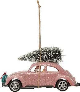 Creative Co-Op Creative Co-op Car with Christmas Tree Ornament - Little Miss Muffin Children & Home