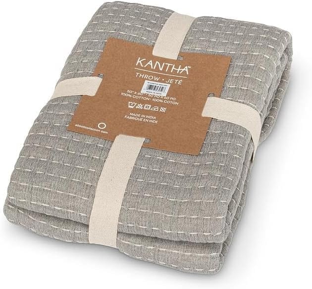 Abbott Abbott Overstitch Throw in Grey - Little Miss Muffin Children & Home