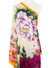 JC Sunny Fashion JC Sunny Silk-Feeling Purple-Multi Peony & Crane Scarf - Little Miss Muffin Children & Home