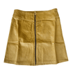 gold corduroy zipper mini skirt