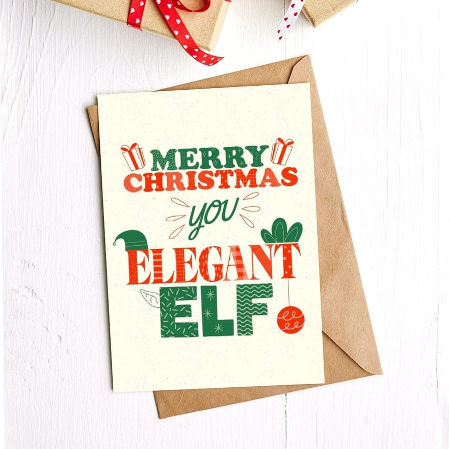 Big Moods Big Moods "Merry Christmas You Elegant Elf" Christmas Card - Little Miss Muffin Children & Home