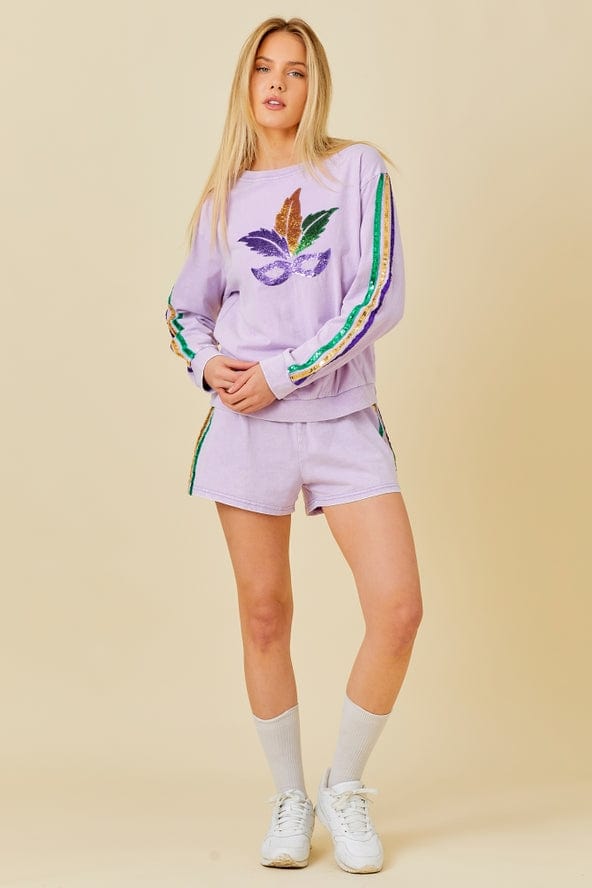 Main Strip Main Strip Mardi Gras Sequin Stripe Trim Short - Little Miss Muffin Children & Home