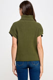 Ellison Sleeveless Turtle Neck Sweater Vest in Olive