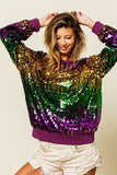 Vanilla Monkey Vanilla Monkey Mardi Gras Sequin Color Block Pullover - Little Miss Muffin Children & Home