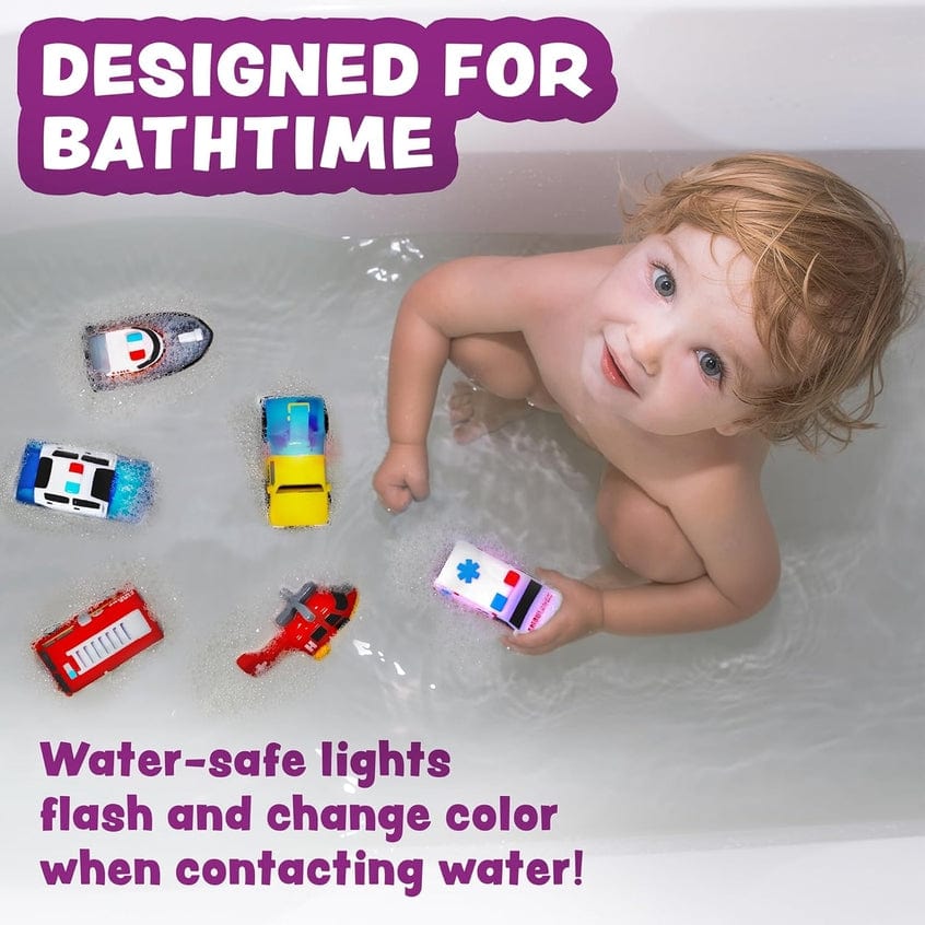 Tub Works Emergency™ Cars Light Up Bath Toys, 6 Pack - Little Miss Muffin Children & Home