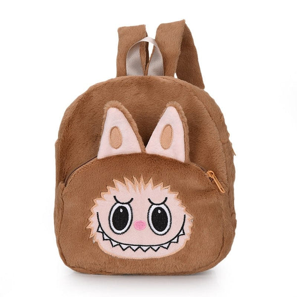 Labubu Soft Plush Cute Character Backpack in Coffee | Little  display picture 2