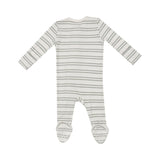 Angel Dear Ribbed Stripe Desert Sage 2 Way Zipper Footie