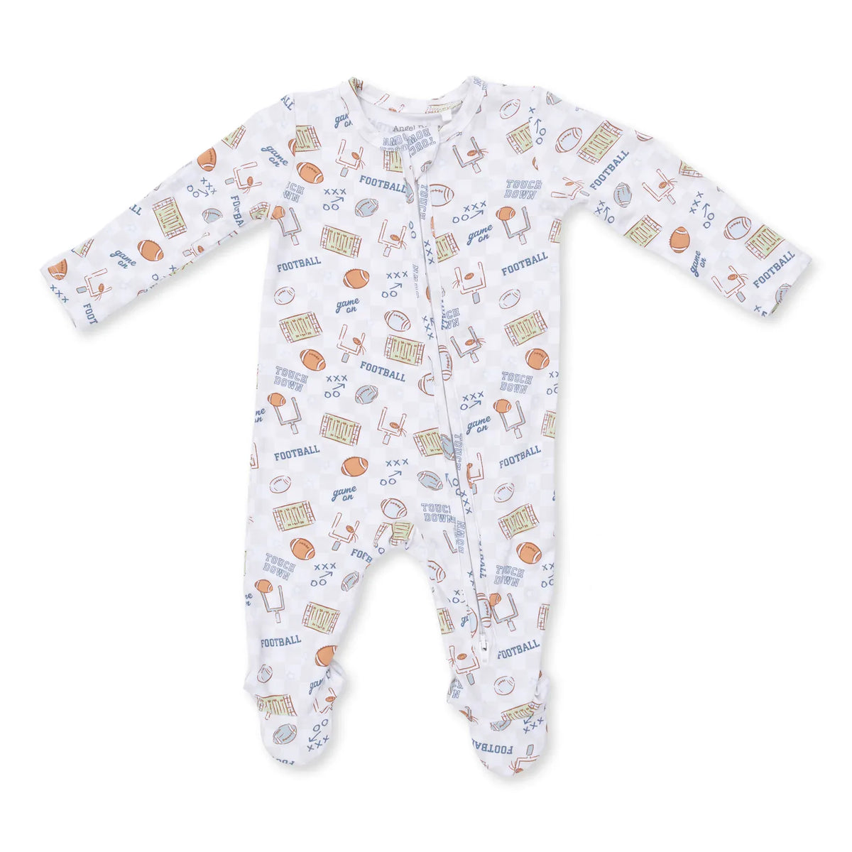 Football Check 2 Way Zipper Footie