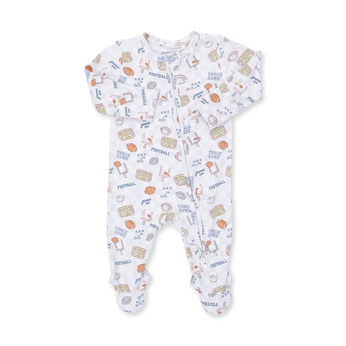 Football Check 2 Way Zipper Footie