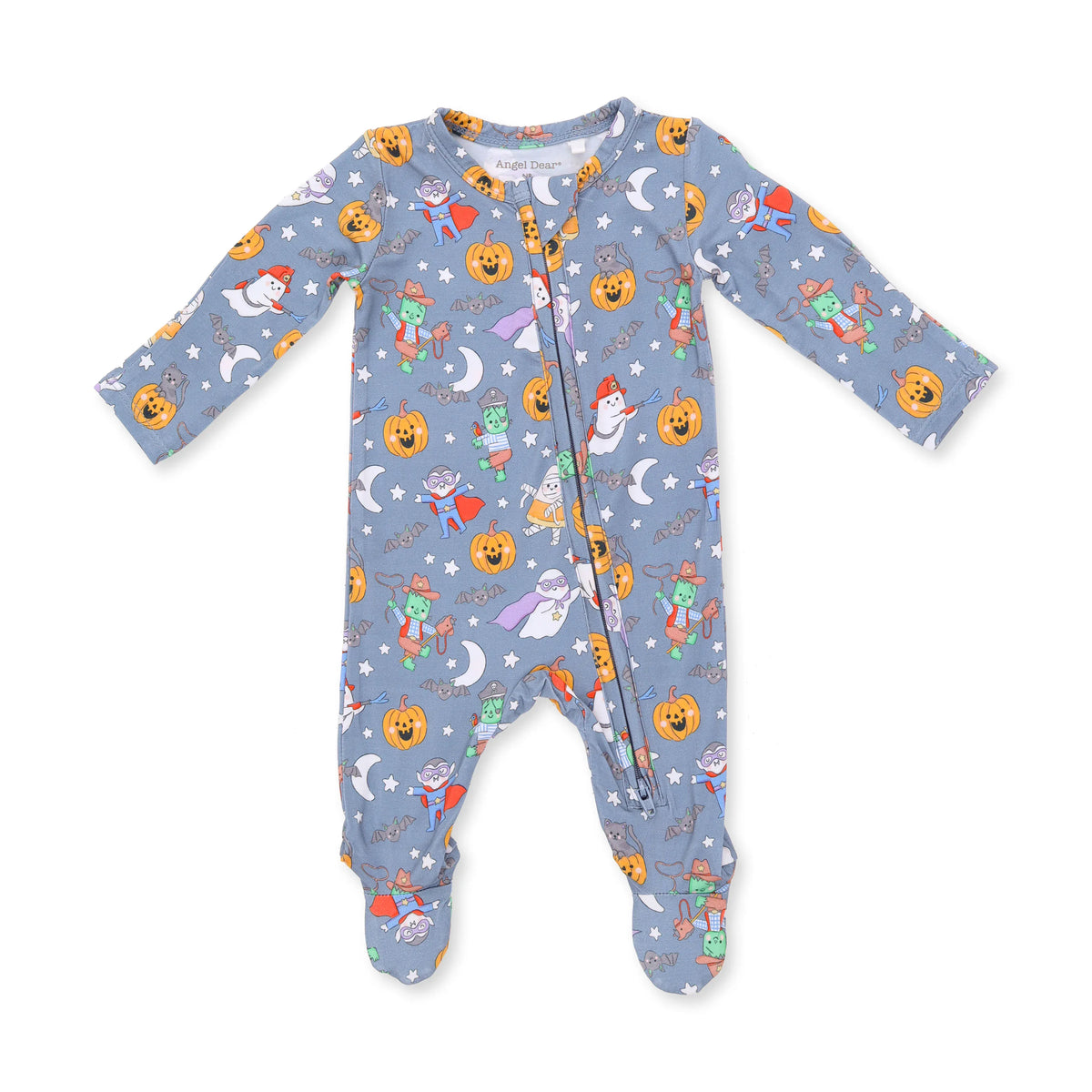 Halloween Monster Dress Up Blue 2 Way Zipper Footie