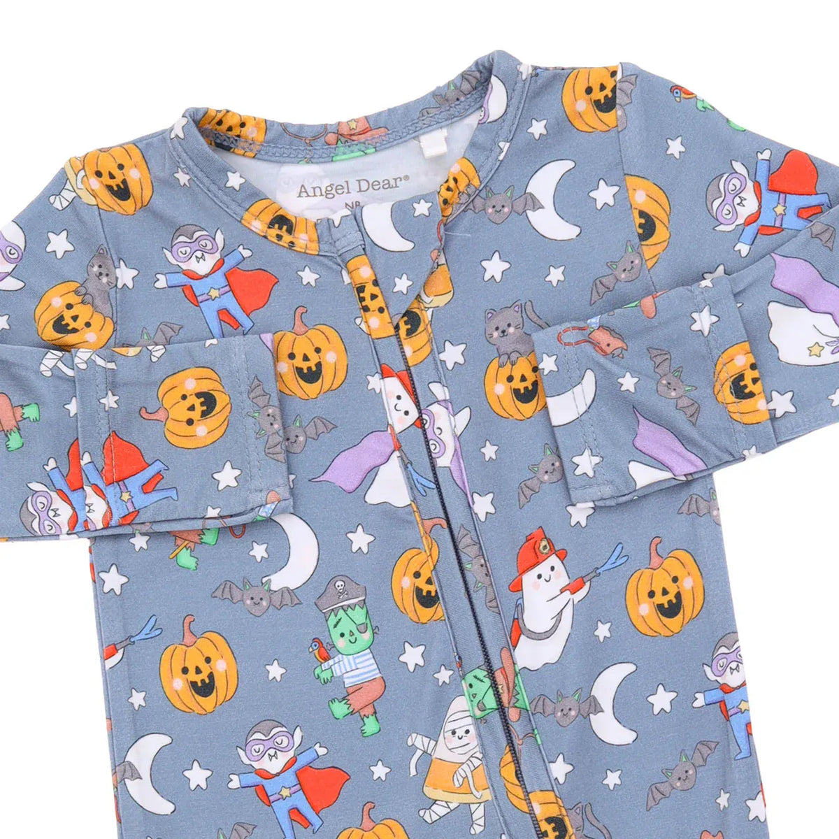 Halloween Monster Dress Up Blue 2 Way Zipper Footie