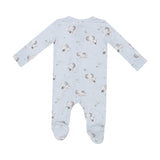 Angel Dear Gray Elephants Blue 2 Way Zipper Footie